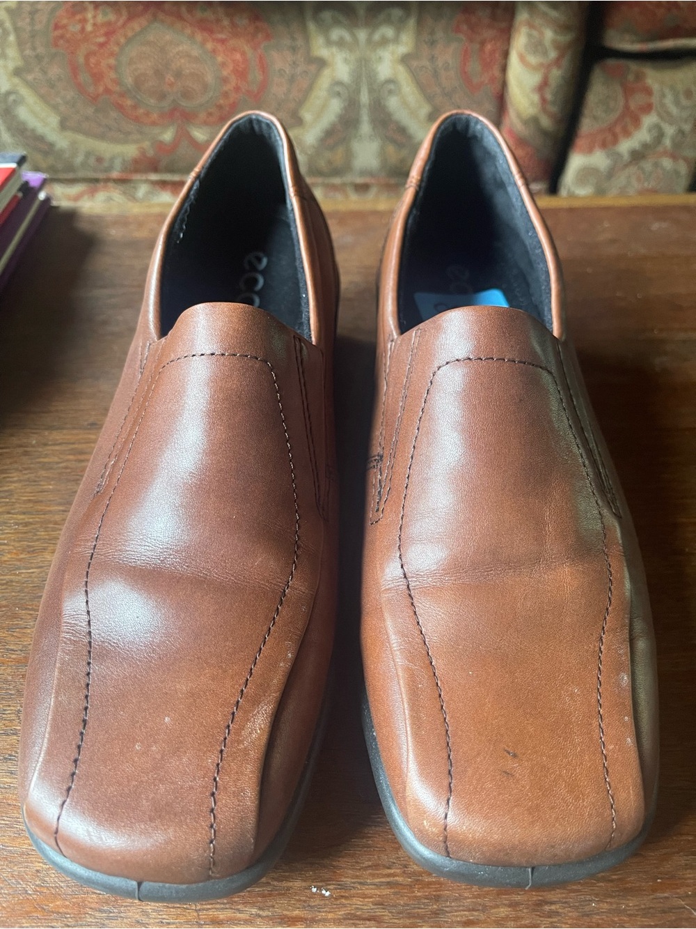 ECCO Me Brown Slip-On Leather Loafers